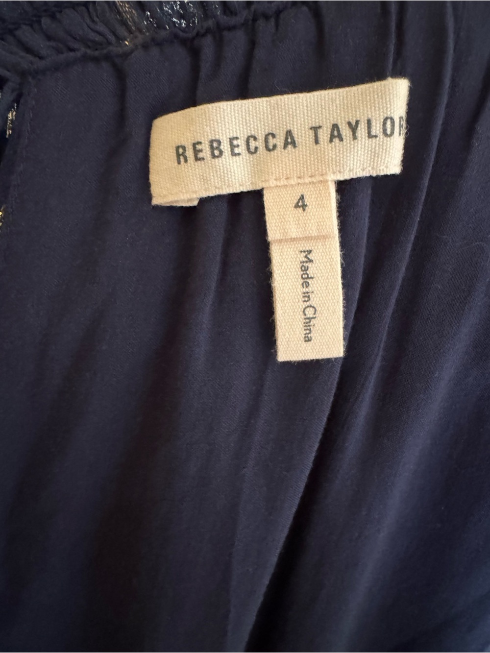 Rebecca Taylor Navy Blue Dress with Silver Dot Accents - Picture 4 of 4